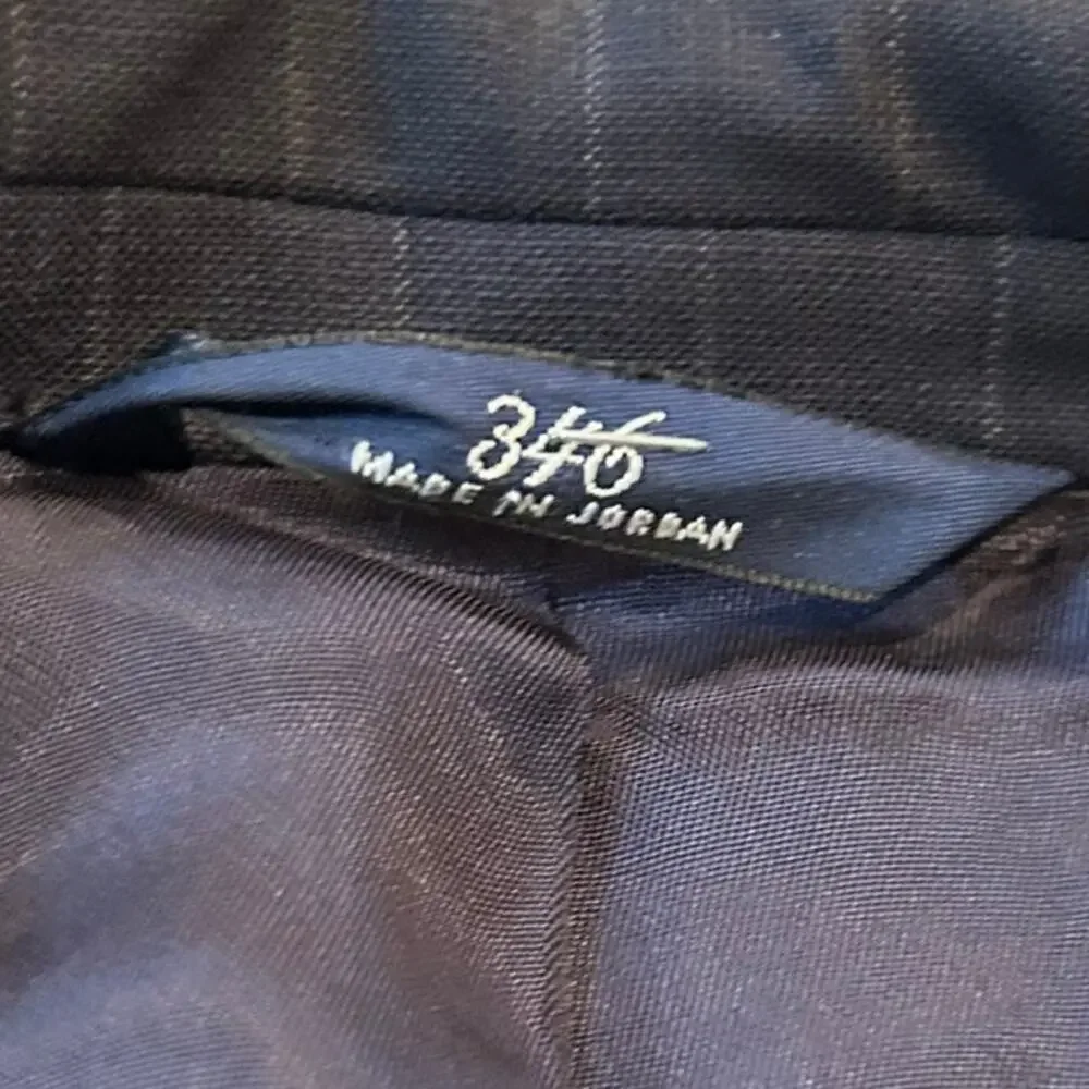 Brooks Brothers 346 Navy Pinstripe Wool Stretch Two Button Blazer Mens 45L